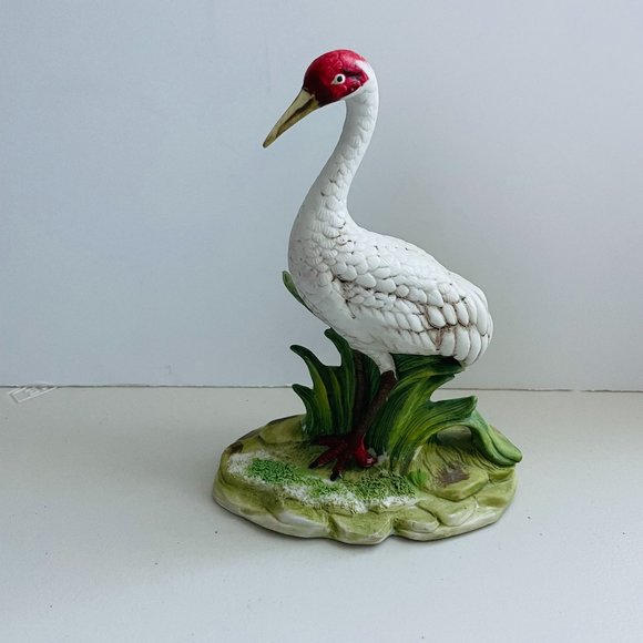 Royal Crown Heron Porcelain Handpainted Figurine Signed J. Byron 7.5”